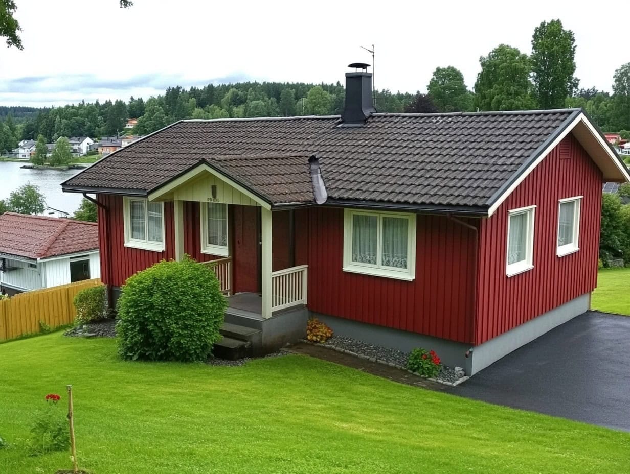 Röd villa med relining av avloppsrör - VVStrygg