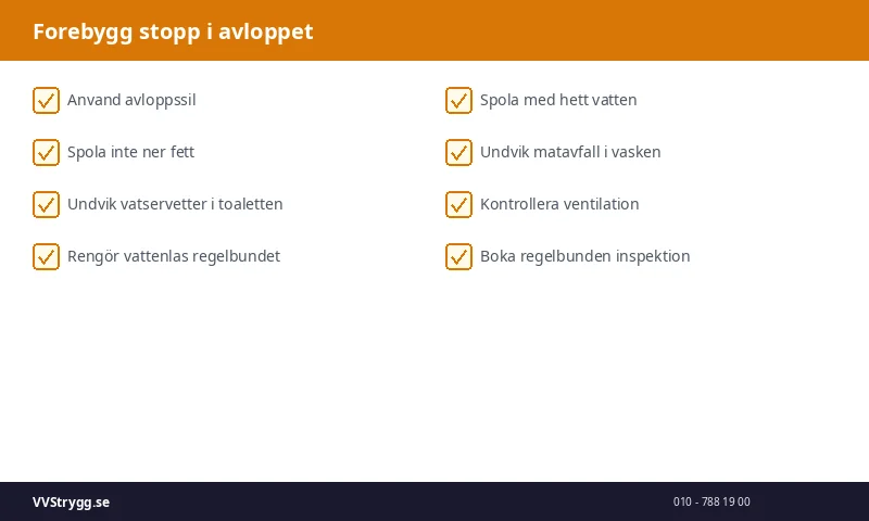 Forebygg stopp i avloppet